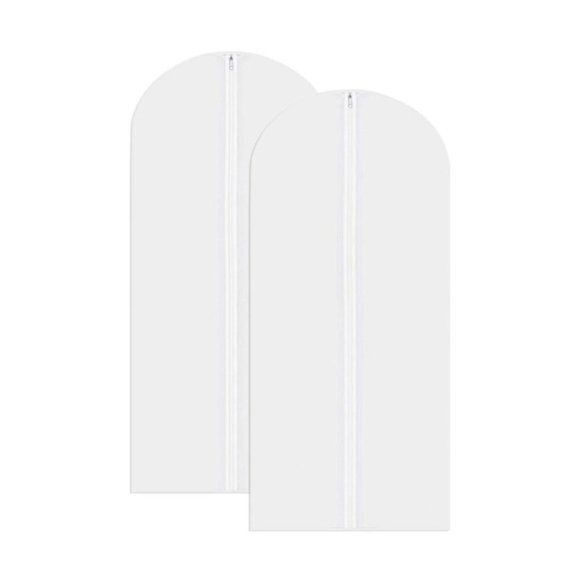 (3 Pack) Dress Bag Garment Travel Dress Storage Full Zipper Cover -Frosted Clear - Picture 4 of 8